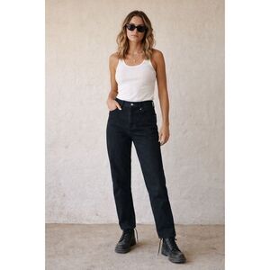 ATWYLD Black Straight Leg Denim Jeans Pants Trousers  Women's Size 28